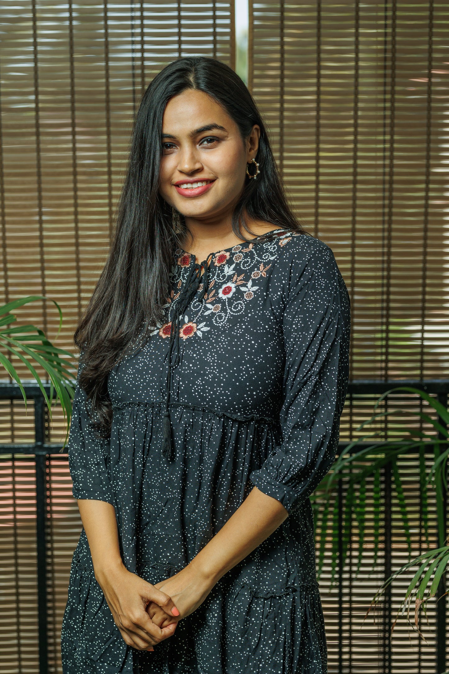 BLACK POLKA DRESS