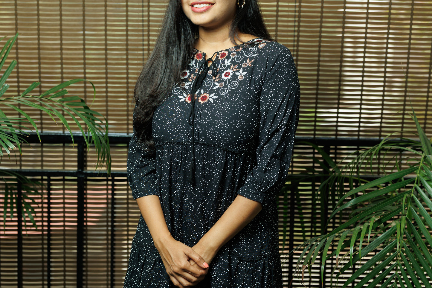 BLACK POLKA DRESS