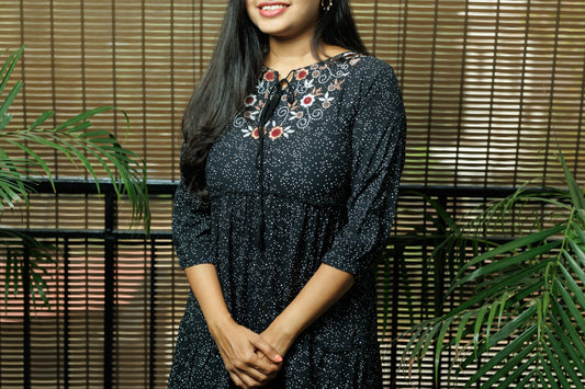 BLACK POLKA DRESS